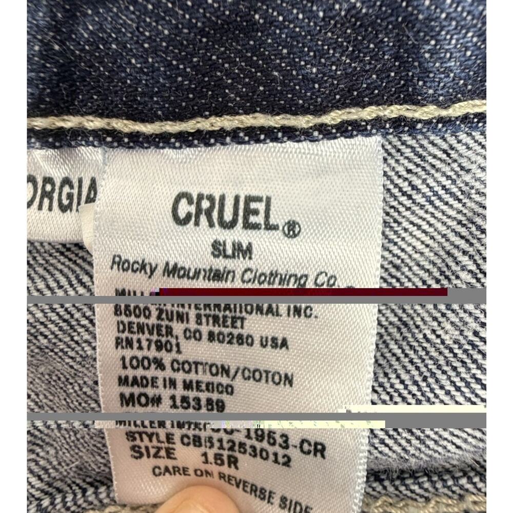 Cruel Girl Georgia Slim Jeans Womens 15 R Dark Wash Stretch Bootcut Indigo Denim - Picture 3 of 11